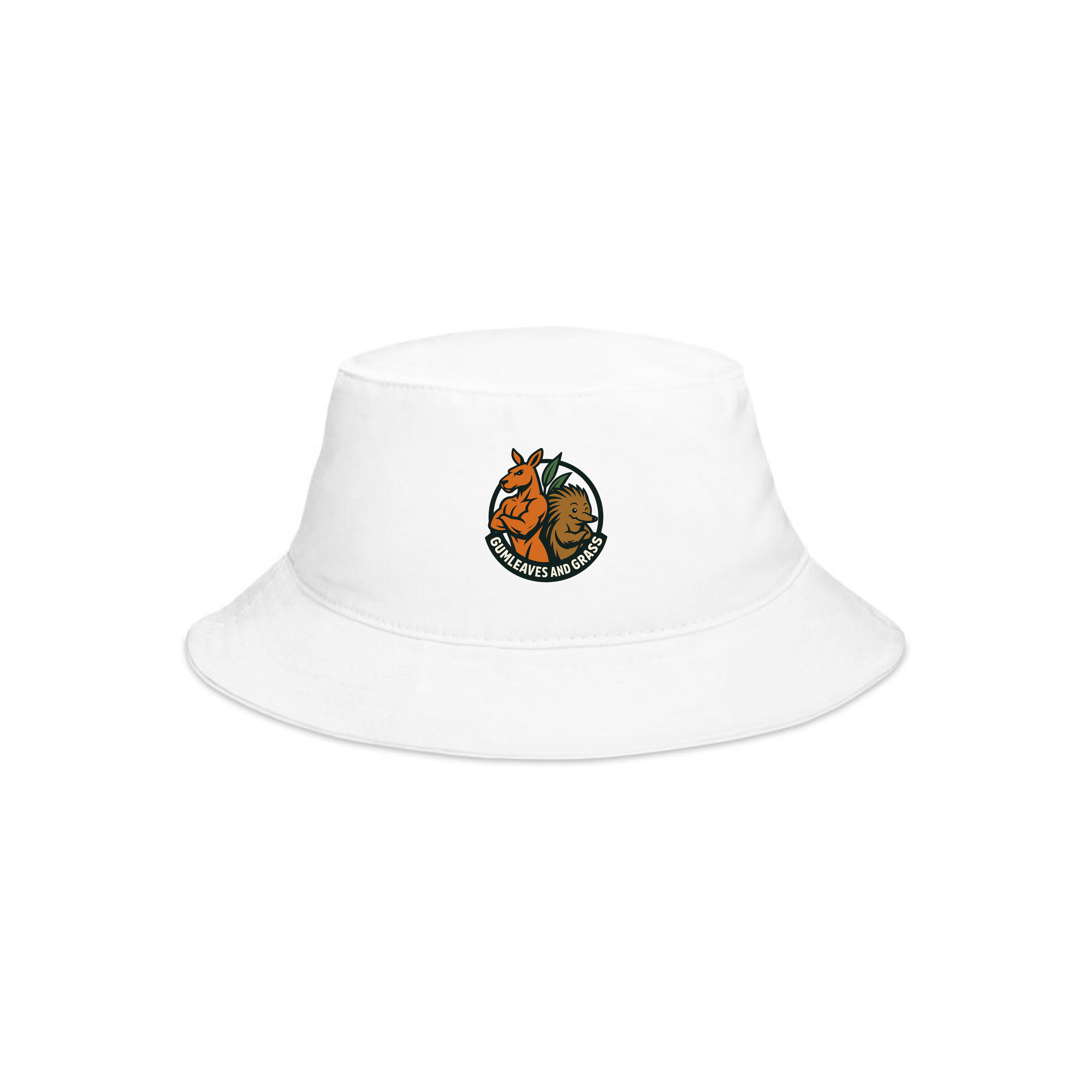 Gumleaves and Grass Embroidered Bucket Hat
