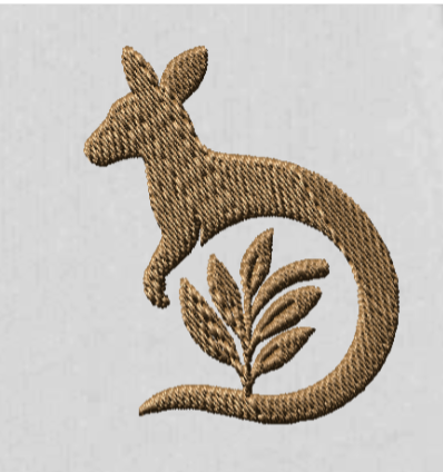 Golden Kangaroo - Gumleaves & Grass Embroidered Unisex Crewneck