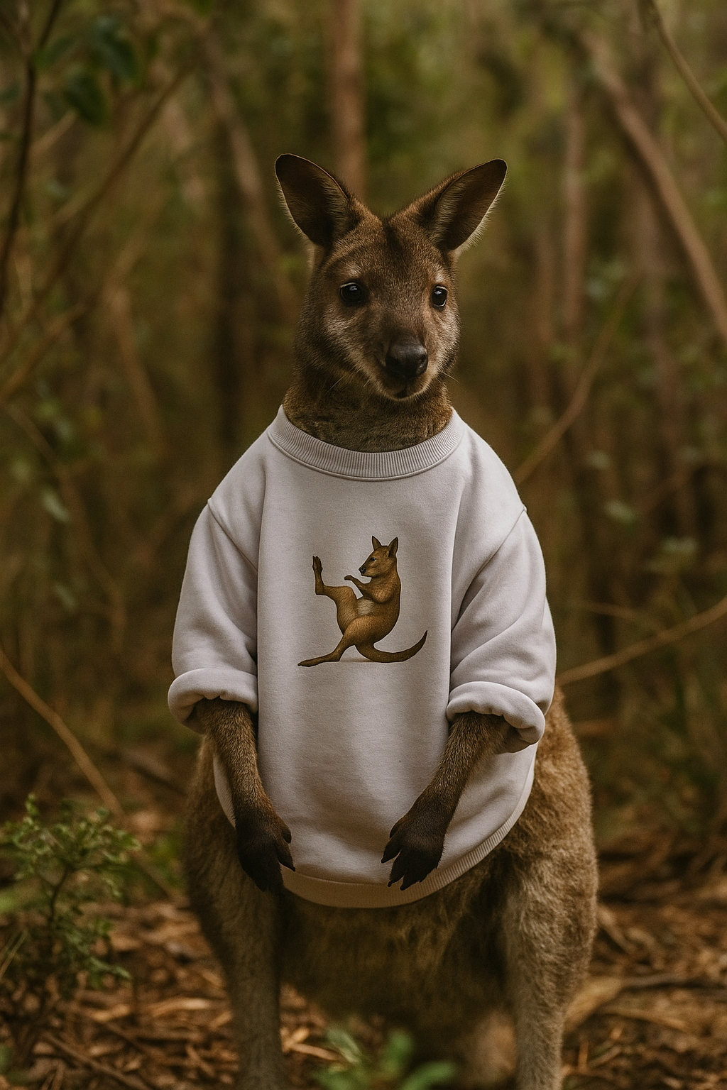 "Mae Geri" Wallaby Warrior - Fleece Crewneck, Adult