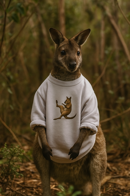"Mae Geri" Wallaby Warrior - Fleece Crewneck, Adult
